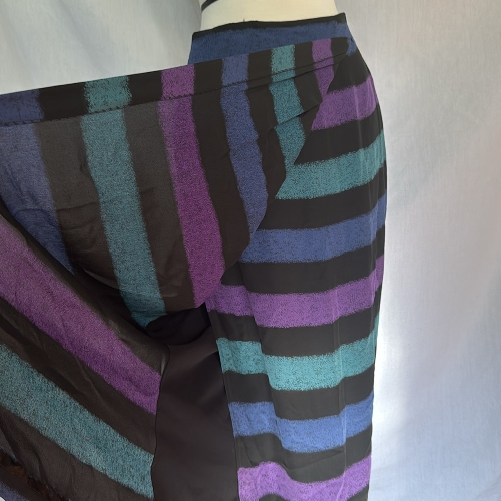 Vintage Silk Skirt Field Manor Modern Classics Size 4 Striped - Picture 5 of 6